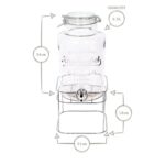 1x Chrome Stand 6.5L Glass Drinks Dispenser with Tap and Chrome Stand Water Jug - Image 3