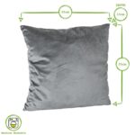 1x Cream 55cm x 55cm Square Velvet Cushion Large Scatter Cushions with Cover - Image 3
