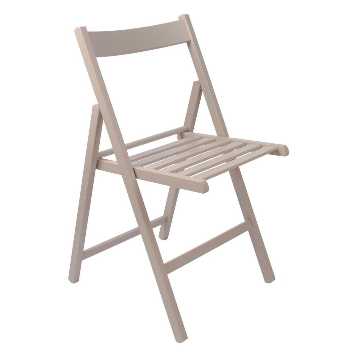 1x Dove Grey Wooden Folding Chair Foldable Space Saving Slatted Office Seat - Image 1