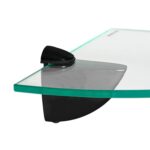 1x Floating Glass Bathroom Corner Shelf 30cm Clear/Black Shower Storage Rack - Image 7