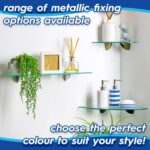 1x Floating Glass Bathroom Corner Shelf 30cm Clear/Black Shower Storage Rack - Image 4