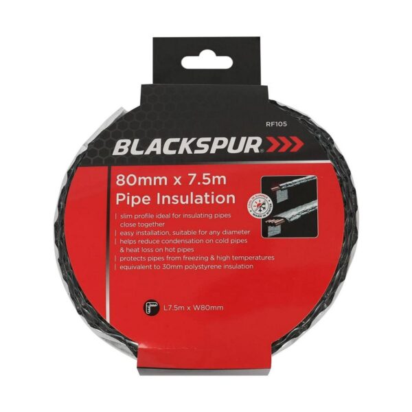 1x Foil Pipe Insulation Tape 80mm x 7.5M Silver Radiator Heat Energy Saving