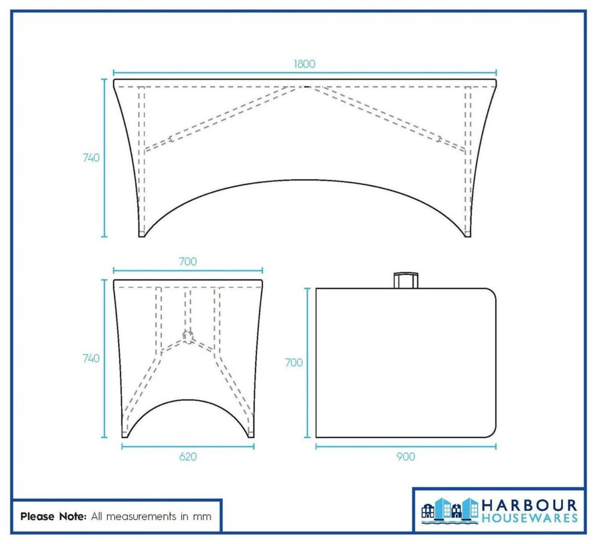 1x Folding Camping Picnic Table with Fitted Tablecloth 180cm (6ft) White/White - Image 5