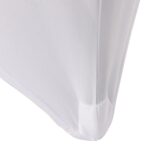 1x Folding Camping Picnic Table with Fitted Tablecloth 180cm (6ft) White/White - Image 7