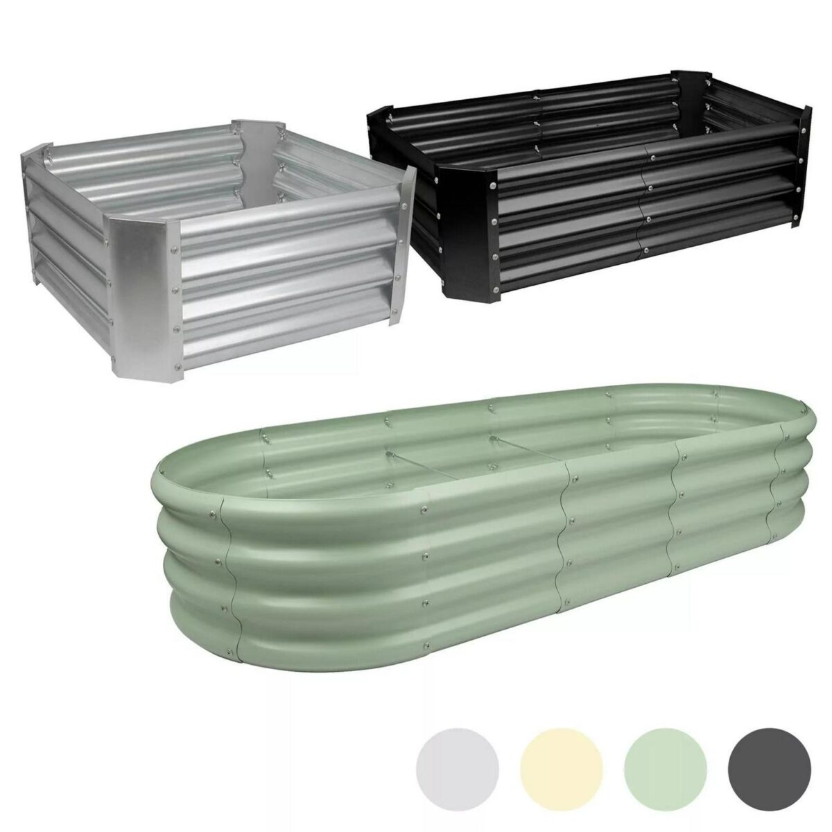 1x Galvanised Steel Raised Garden Bed Outdoor Flower Vegetable Planter Grow Box - Image 1