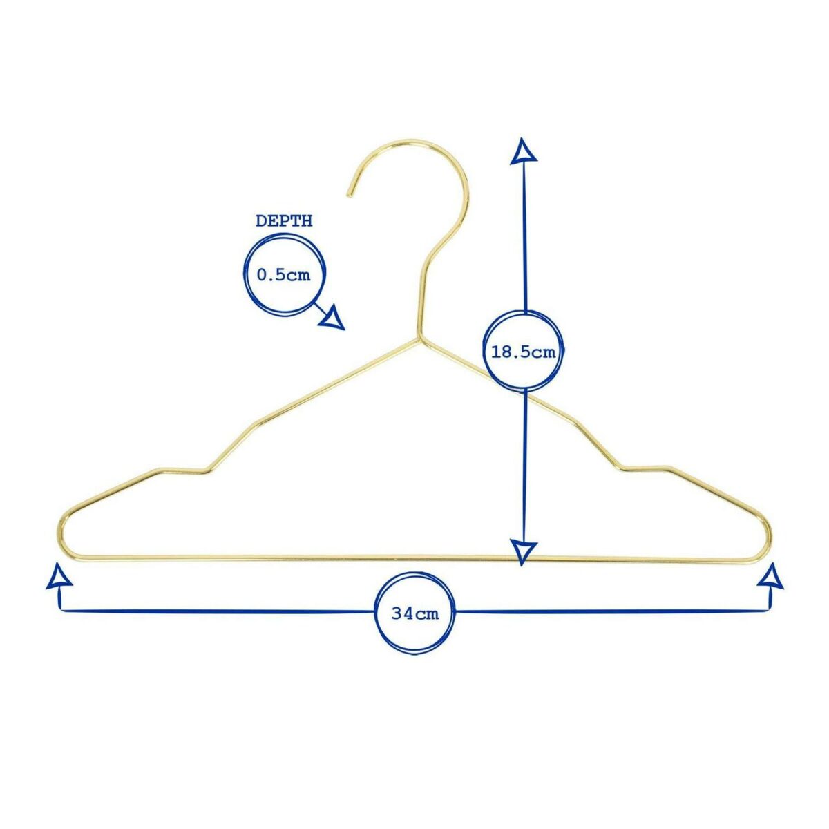 1x Gold Metal Kid's Hanger Baby Children Coat Clothes Hangers Trouser Bar - Image 3