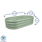 1x Green 120cm x 60cm Rounded Galvanised Steel Raised Garden Bed Planter Box - Image 3