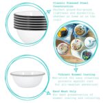 1x Green 16cm White Enamel Cereal Bowl Metal Outdoor Camping Food Dishes - Image 2
