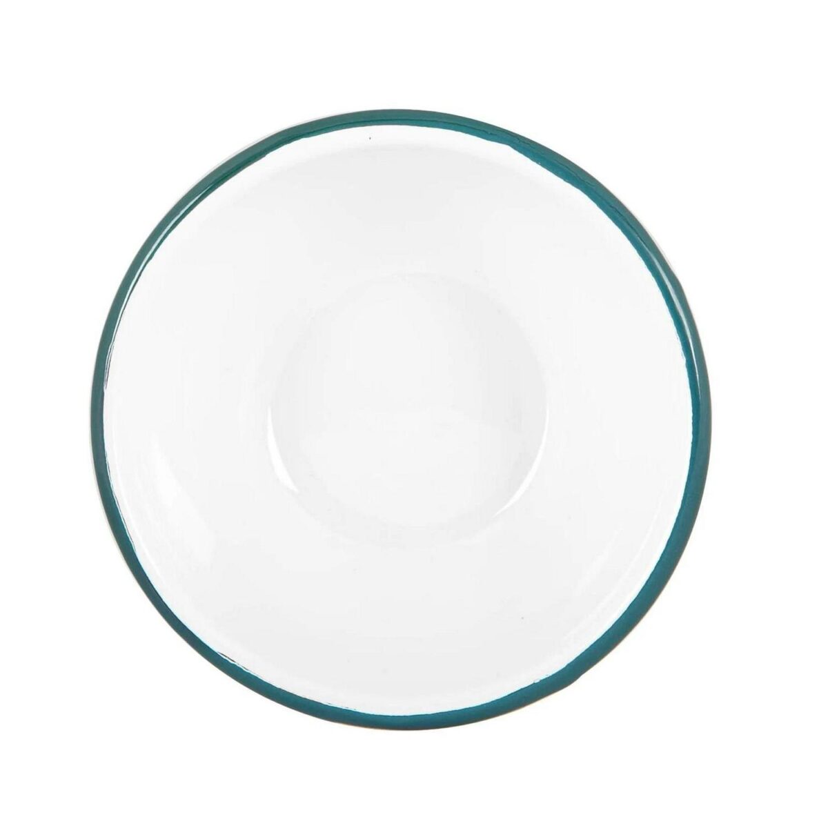 1x Green 16cm White Enamel Cereal Bowl Metal Outdoor Camping Food Dishes - Image 4