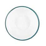 1x Green 16cm White Enamel Cereal Bowl Metal Outdoor Camping Food Dishes - Image 4