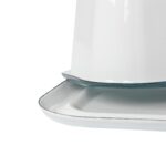 1x Green 18.5cm x 10cm White Enamel Butter Dish with Lid Kitchen Container - Image 4