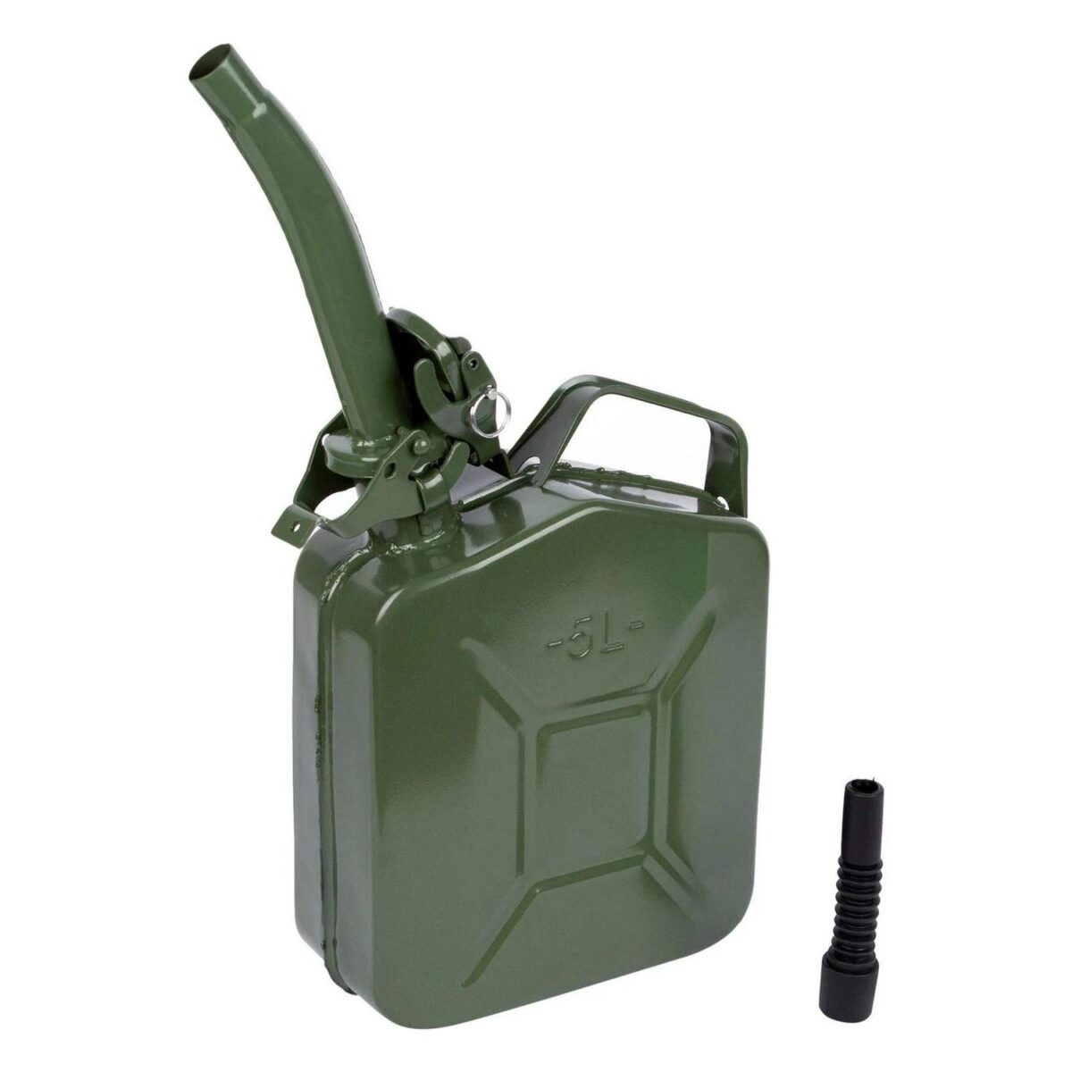 1x Green 22cm Steel Jerry Can Spout Metal Petrol Diesel Fuel Oil Container - Image 2