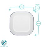 1x Green 24.5cm x 24.5cm Square White Enamel Baking Tray Oven Roasting Bakeware - Image 3