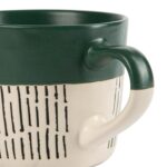 1x Green 450ml Dipped Dash Stoneware Coffee Mug Large Ceramic Tea Cups Set - Image 4