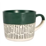 1x Green 450ml Dipped Dash Stoneware Coffee Mug Large Ceramic Tea Cups Set