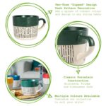 1x Green 450ml Dipped Dash Stoneware Coffee Mug Large Ceramic Tea Cups Set - Image 2