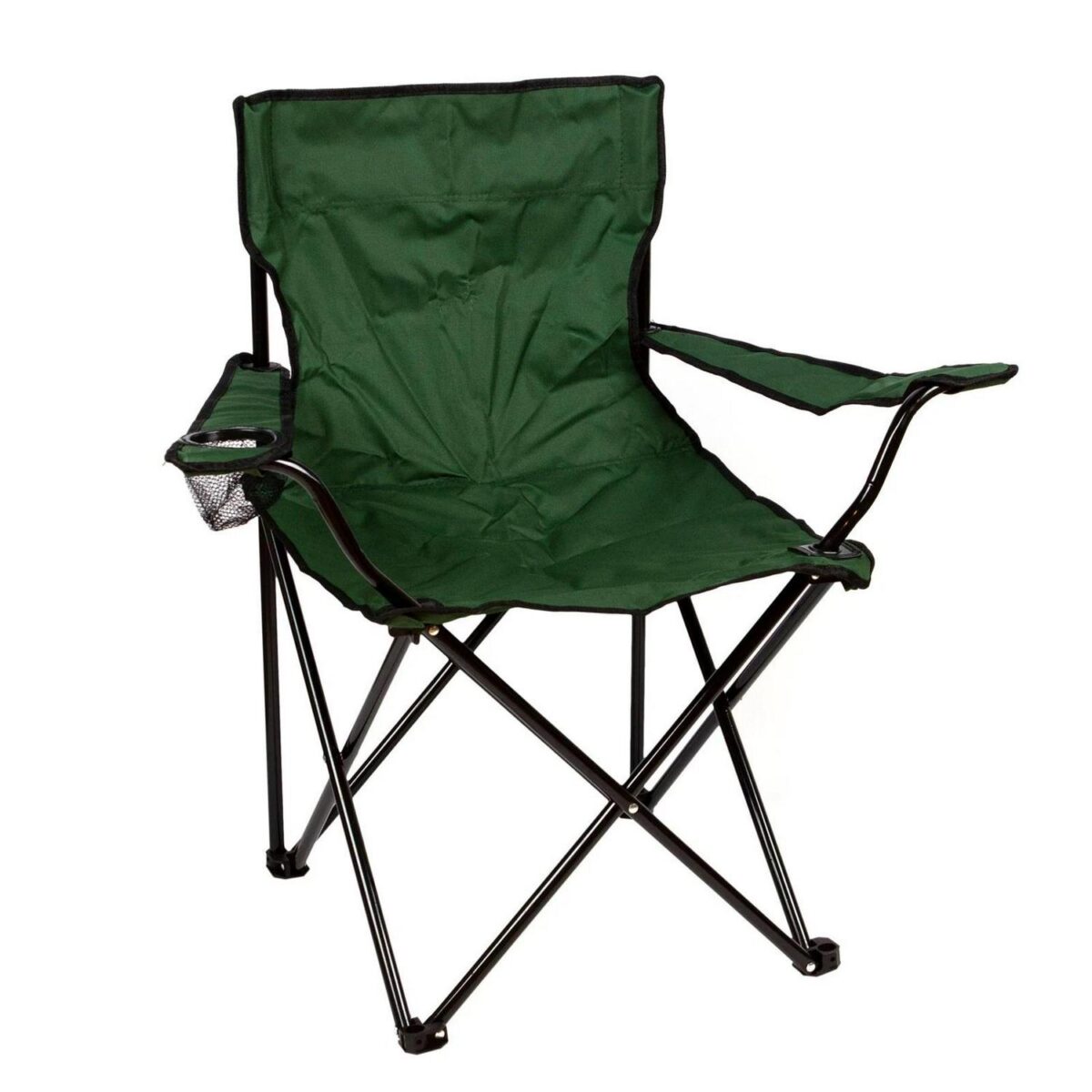 1x Green Folding Canvas Camping Armchair Folding Portable Outdoor Fishing Seat - Image 1