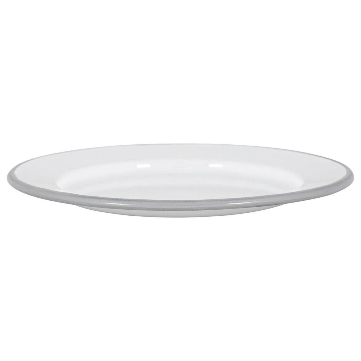 1x Grey 20cm White Enamel Side Plate Metal Outdoor Camping Food Dishes - Image 4