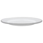 1x Grey 25.5cm White Enamel Dinner Plate Metal Outdoor Camping Food Dishes - Image 4
