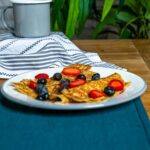 1x Grey 25.5cm White Enamel Dinner Plate Metal Outdoor Camping Food Dishes - Image 5