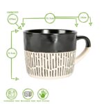1x Grey 450ml Dipped Dash Stoneware Coffee Mug Large Rustic Ceramic Tea Cups Set - Image 3