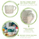 1x Grey 450ml Dipped Dash Stoneware Coffee Mug Large Rustic Ceramic Tea Cups Set - Image 2