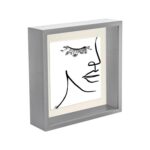 1x Grey 8 x 8 Acrylic 3D Deep Box Photo Picture Frame - Ivory 6 x 6 Mount