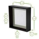 1x Grey 8 x 8 Acrylic 3D Deep Box Photo Picture Frame - Ivory 6 x 6 Mount - Image 4