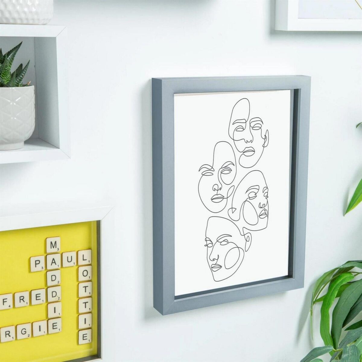 1x Grey A4 (8  x 12 ) 3D Shadow Box Frame with Grey A5 Mount Deep Display - Image 6