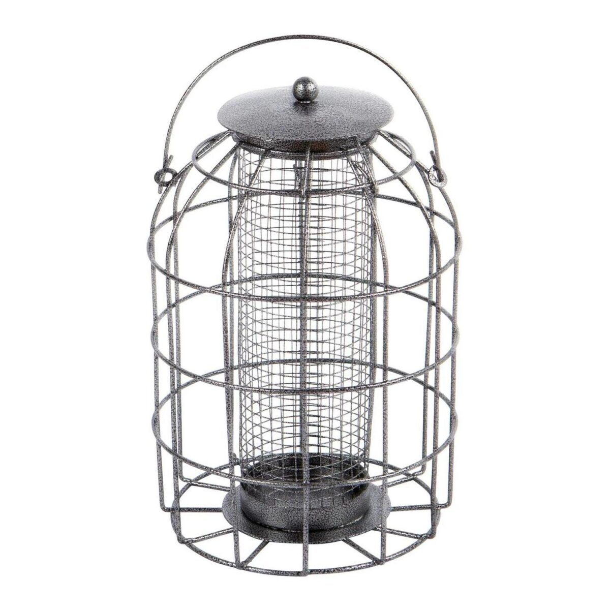 1x Grey Squirrel-Proof Metal Nut Bird Feeder Hanging Garden Feeding Station - Image 1