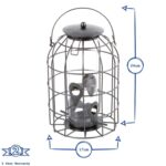 1x Grey Squirrel-Proof Metal Seed Bird Feeder Hanging Garden Feeding Station - Image 2