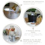1x Handmade Galvanized Iron Ice Bucket 26.5cm Black Wine Champagne Cooler - Image 2