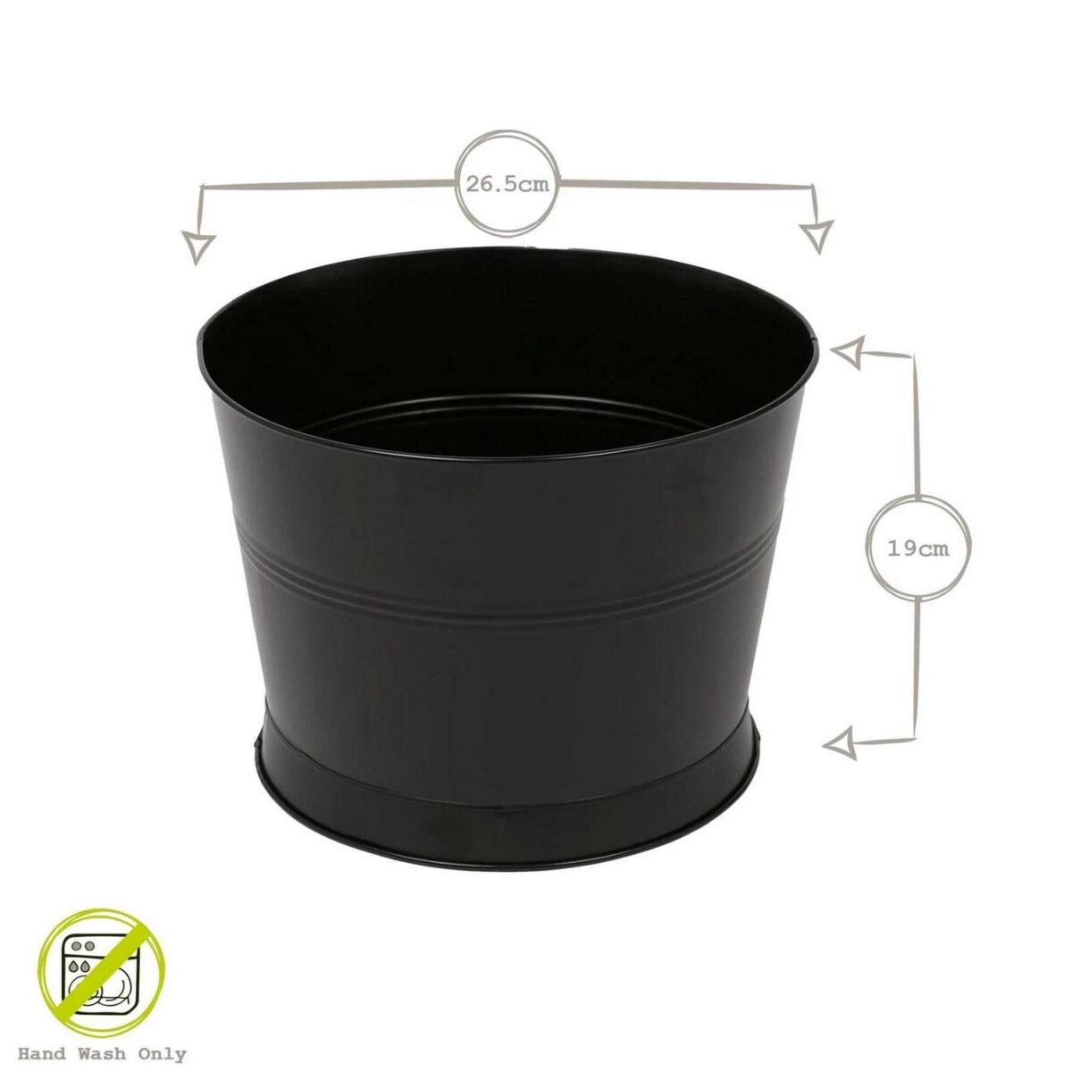 1x Handmade Galvanized Iron Ice Bucket 26.5cm Black Wine Champagne Cooler - Image 3