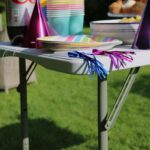 1x Height Adjustable Folding Trestle Table 120cm (4ft) Black for Camping Party - Image 7