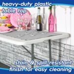 1x Height Adjustable Folding Trestle Table 120cm (4ft) Black for Camping Party - Image 2