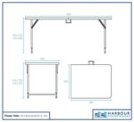 1x Height Adjustable Folding Trestle Table 120cm (4ft) Black for Camping Party - Image 5