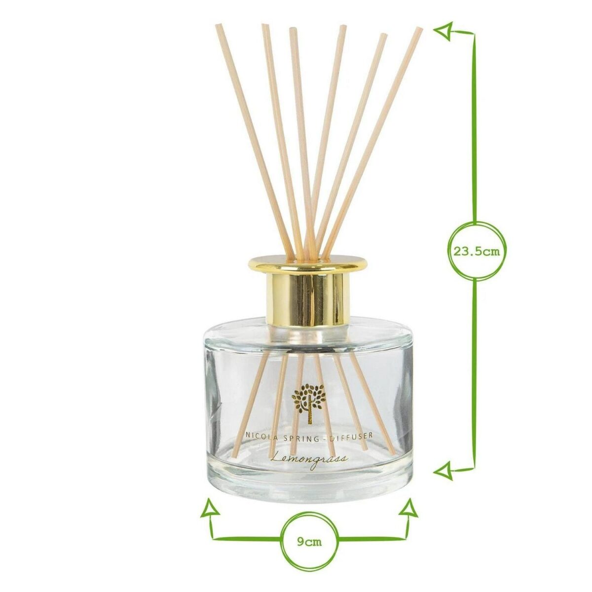 1x Lemongrass 200ml Glass Reed Diffuser Home Scented Oil Fragrance Sticks - Image 3