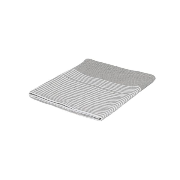 1x Light Grey Pinstripe 70cm x 50cm Cotton Tea Towel Kitchen Dish Towels Cloths
