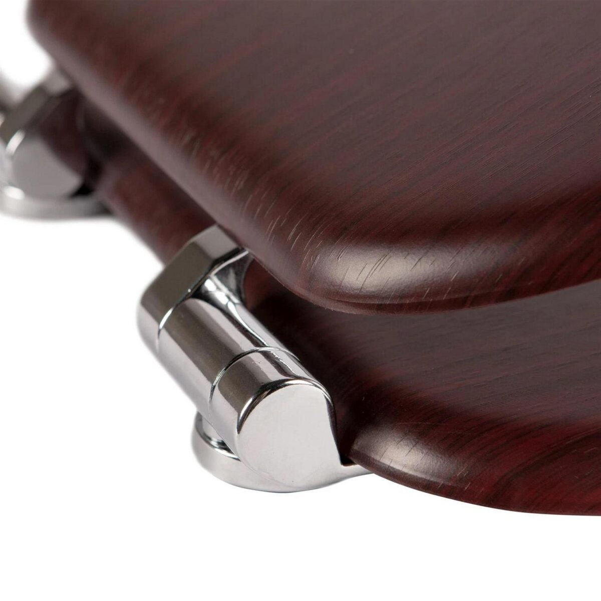 1x Mahogany Soft Close Wooden Toilet Seat - Oval Shape Bathroom WC Top Fittings - Image 5