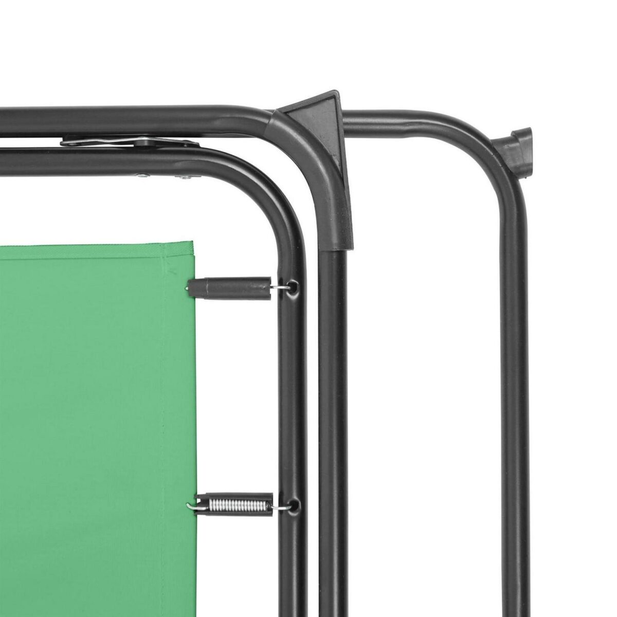 1x Matt Black/Green Folding Metal Beach Chair Portable Outdoor Camping Fishing - Image 4