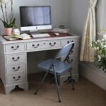 1x Matt Grey Metal Folding Chair Space-Saving Foldable Office Dining Chairs - Image 5