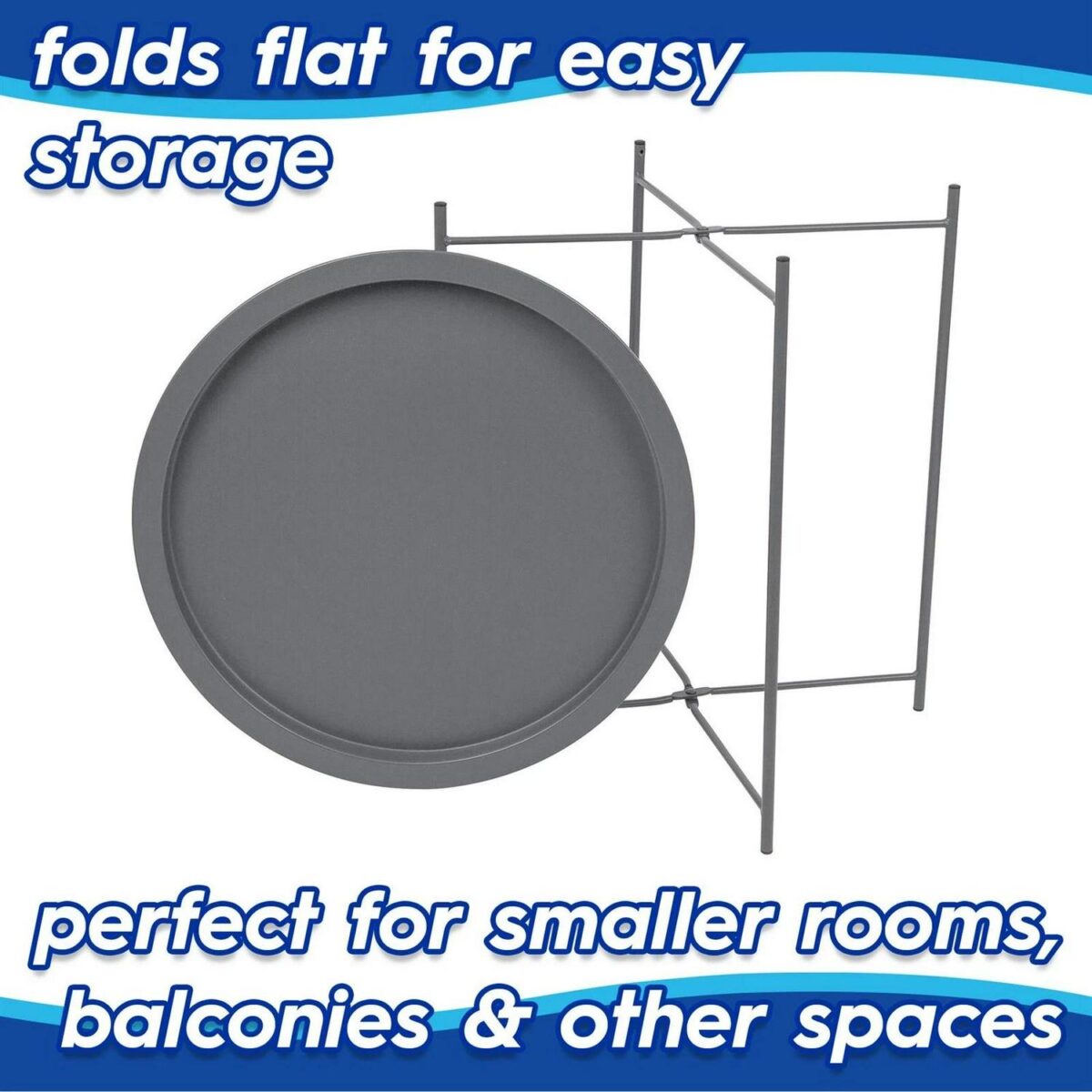 1x Matt White Round Steel Tray Table Living Room Sofa Side End Coffee Tables - Image 3
