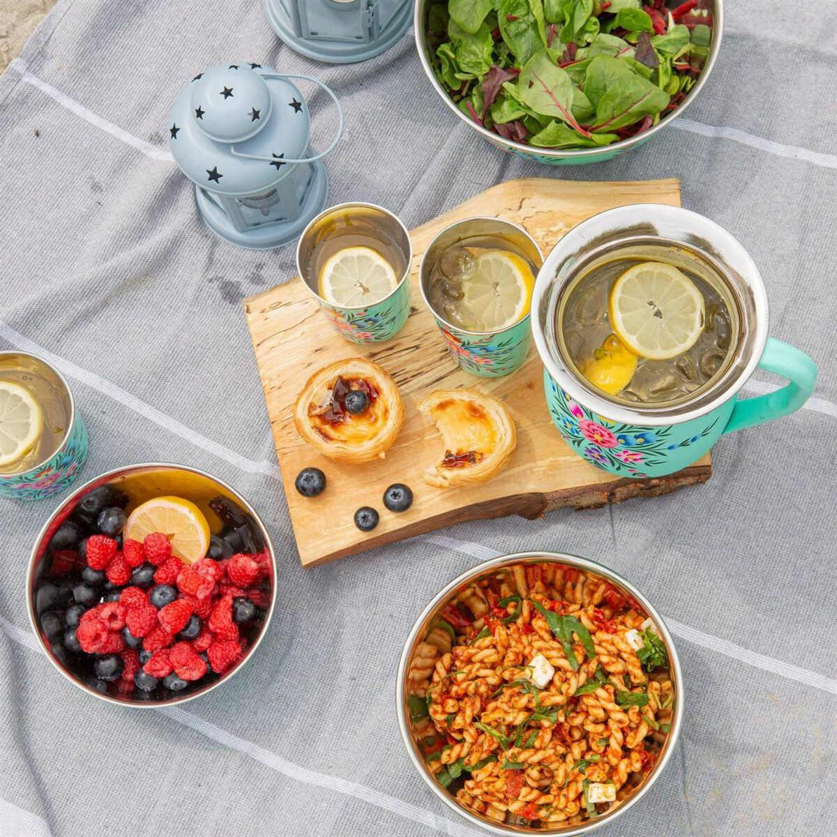 1x Mint Pansy 400ml Stainless Steel Picnic Tumbler Reusable Party BBQ Set - Image 5