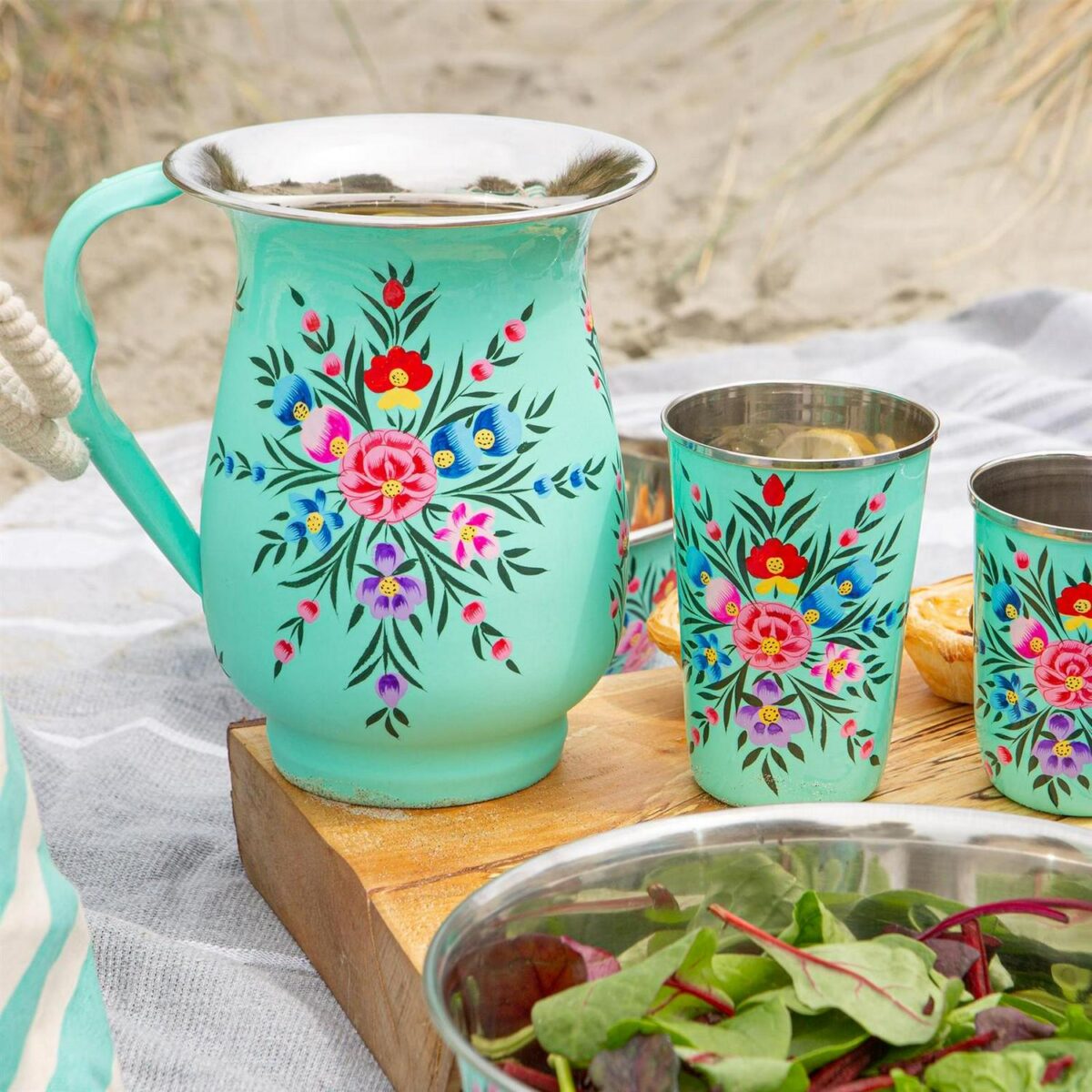 1x Mint Pansy 400ml Stainless Steel Picnic Tumbler Reusable Party BBQ Set - Image 4