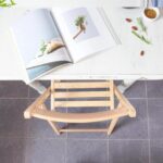 1x Natural Wooden Folding Chair Foldable Space Saving Slatted Office Dining Seat - Image 5