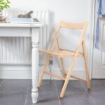 1x Natural Wooden Folding Chair Foldable Space Saving Slatted Office Dining Seat - Image 4