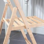 1x Natural Wooden Folding Chair Foldable Space Saving Slatted Office Dining Seat - Image 7