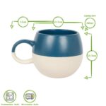 1x Navy 340ml Dipped Stoneware Sphere Mug Ceramic Glaze Coffee Tea Cups Set - Image 3