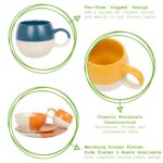 1x Navy 340ml Dipped Stoneware Sphere Mug Ceramic Glaze Coffee Tea Cups Set - Image 2