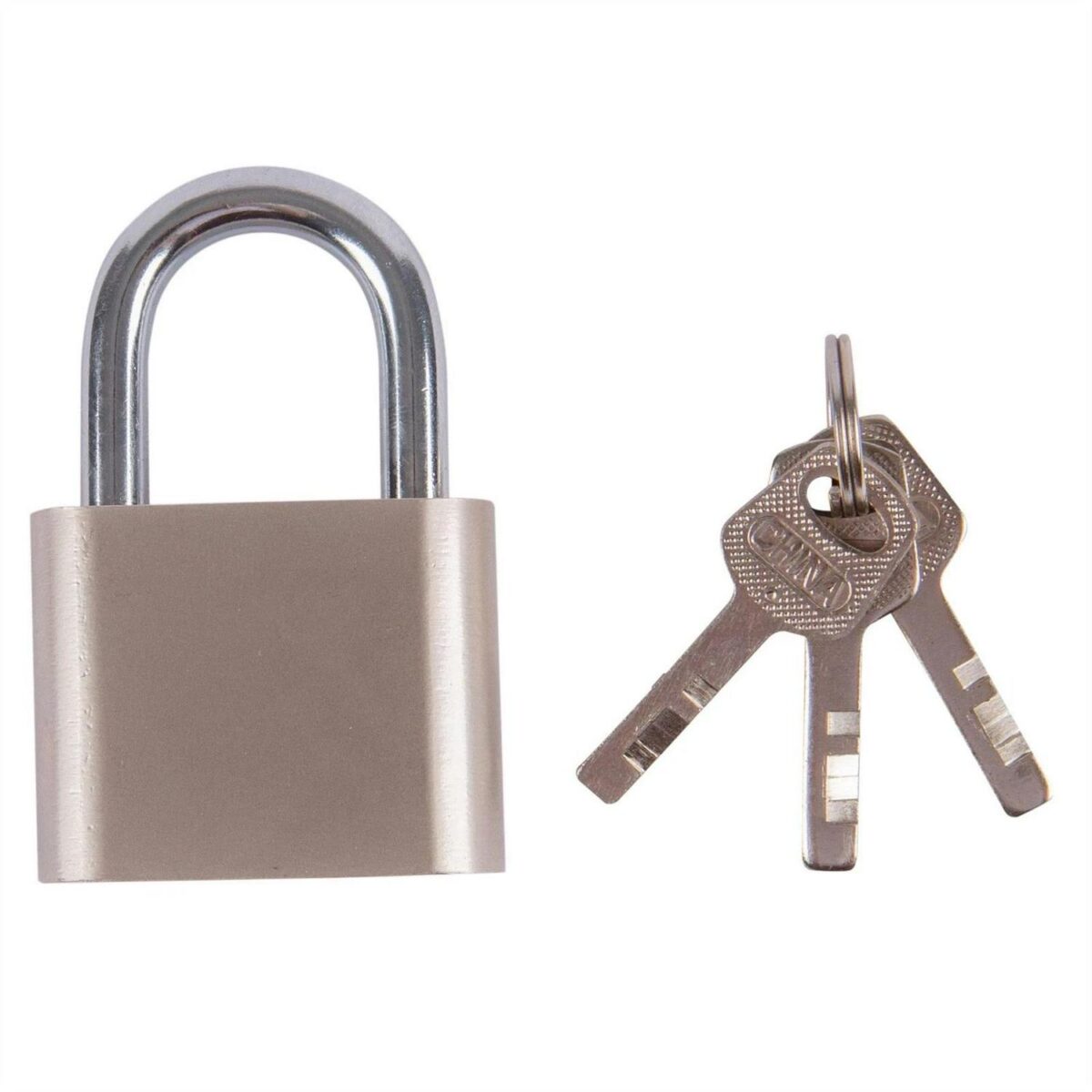 1x Nickel 5cm Iron Padlock Heavy-Duty Outdoor Garden Gate Shed Door Key Lock - Image 1